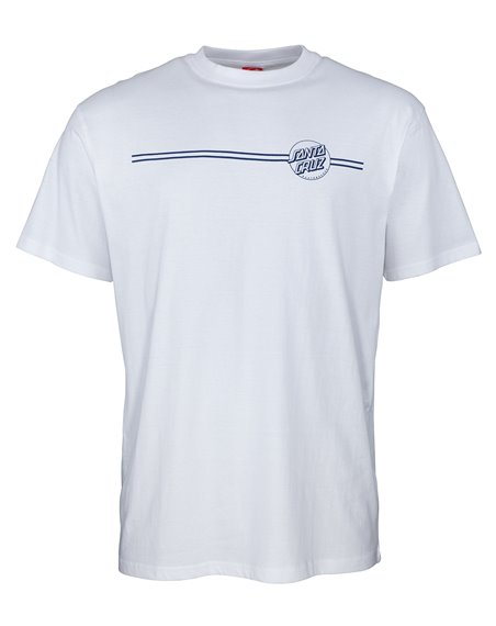 Santa Cruz Opus Dot Stripe T-Shirt Uomo White/Navy