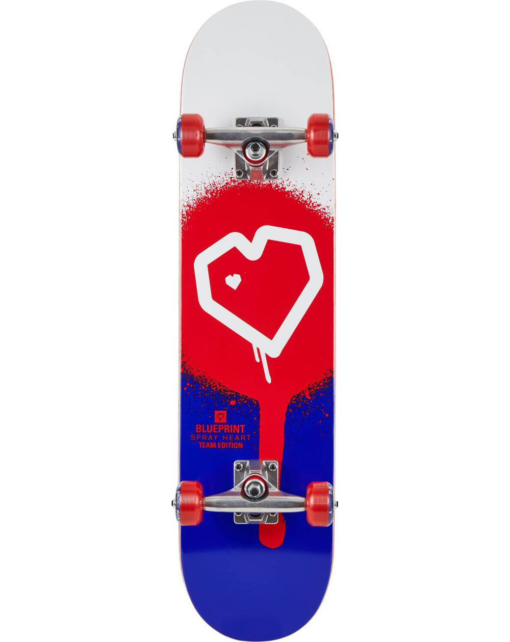 Blueprint Skateboard Spray Heart V2 8.00" Red/Blue
