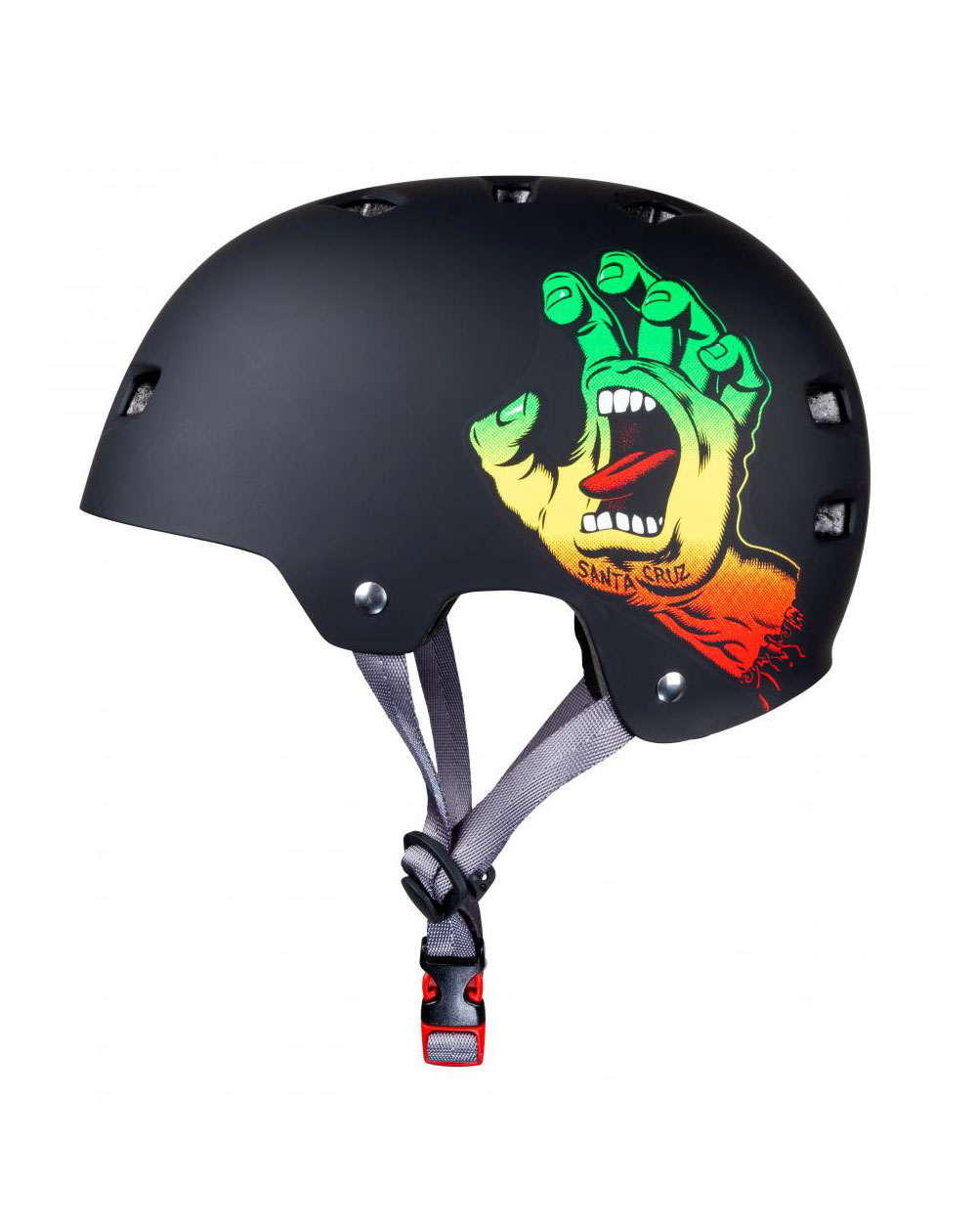 Bullet Safety Gear Casque Skateboard Bullet x Santa Cruz Screaming Hand Rasta
