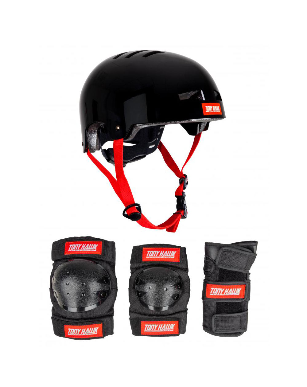 Tony Hawk Ensemble de Protection Skateboard Junior Protective Set Black/Red