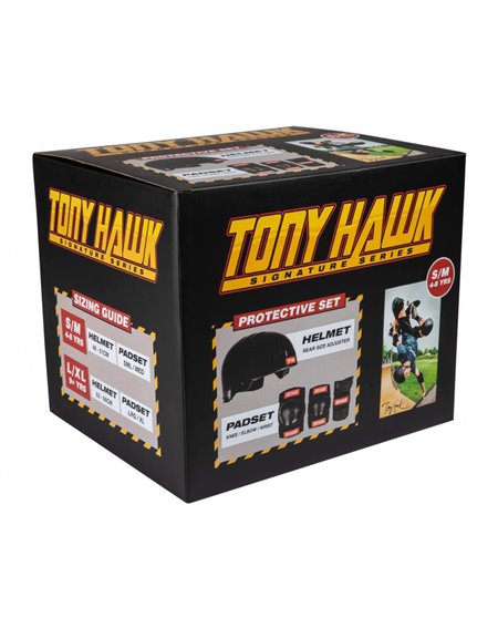 Tony Hawk Junior Protective Set Skateboard Pad Set Black/Red