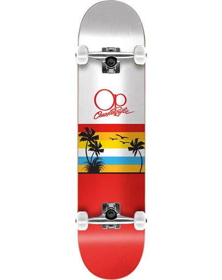 Ocean Pacific Sunset 8.00" Complete Skateboard White/Red