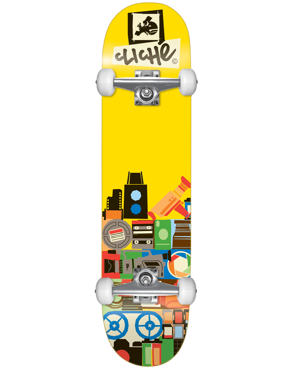 Cliché Document 8.00" Complete Skateboard Yellow