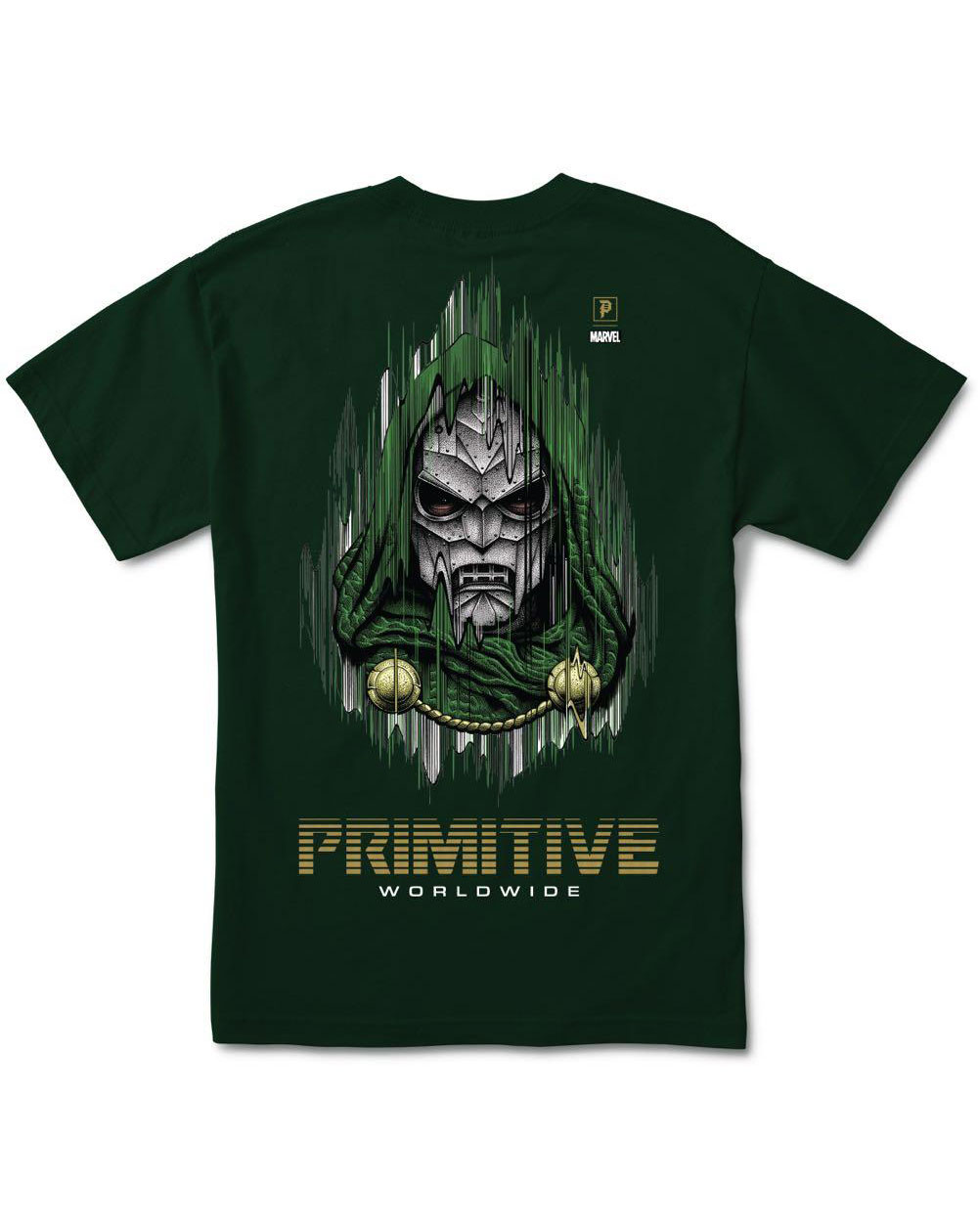 Primitive Herren T-Shirt Paul Jackson x Marvel - Doom Forest Green