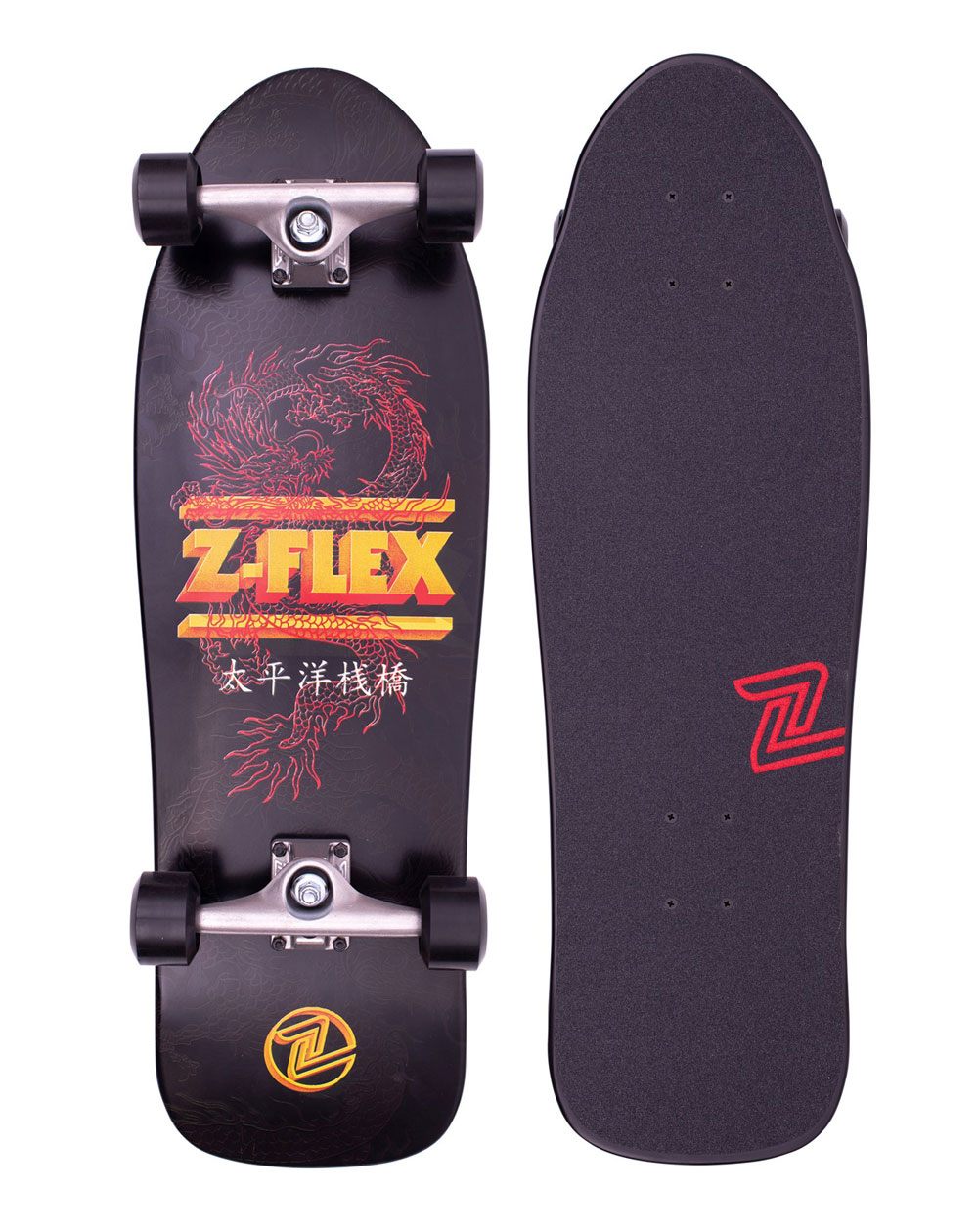 Z-Flex Dragon 80's Bear Skateboard Cruiser Black