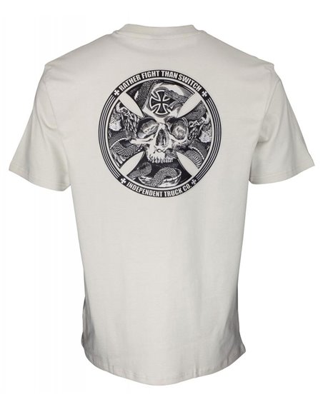 Independent Men's T-Shirt FTS Skull Silver