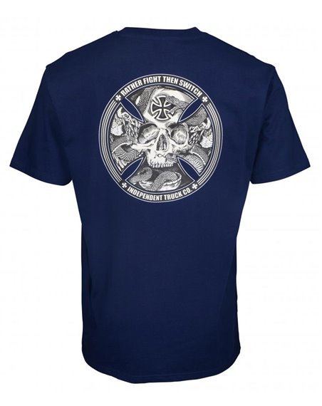 Independent Men's T-Shirt FTS Skull Dark Navy