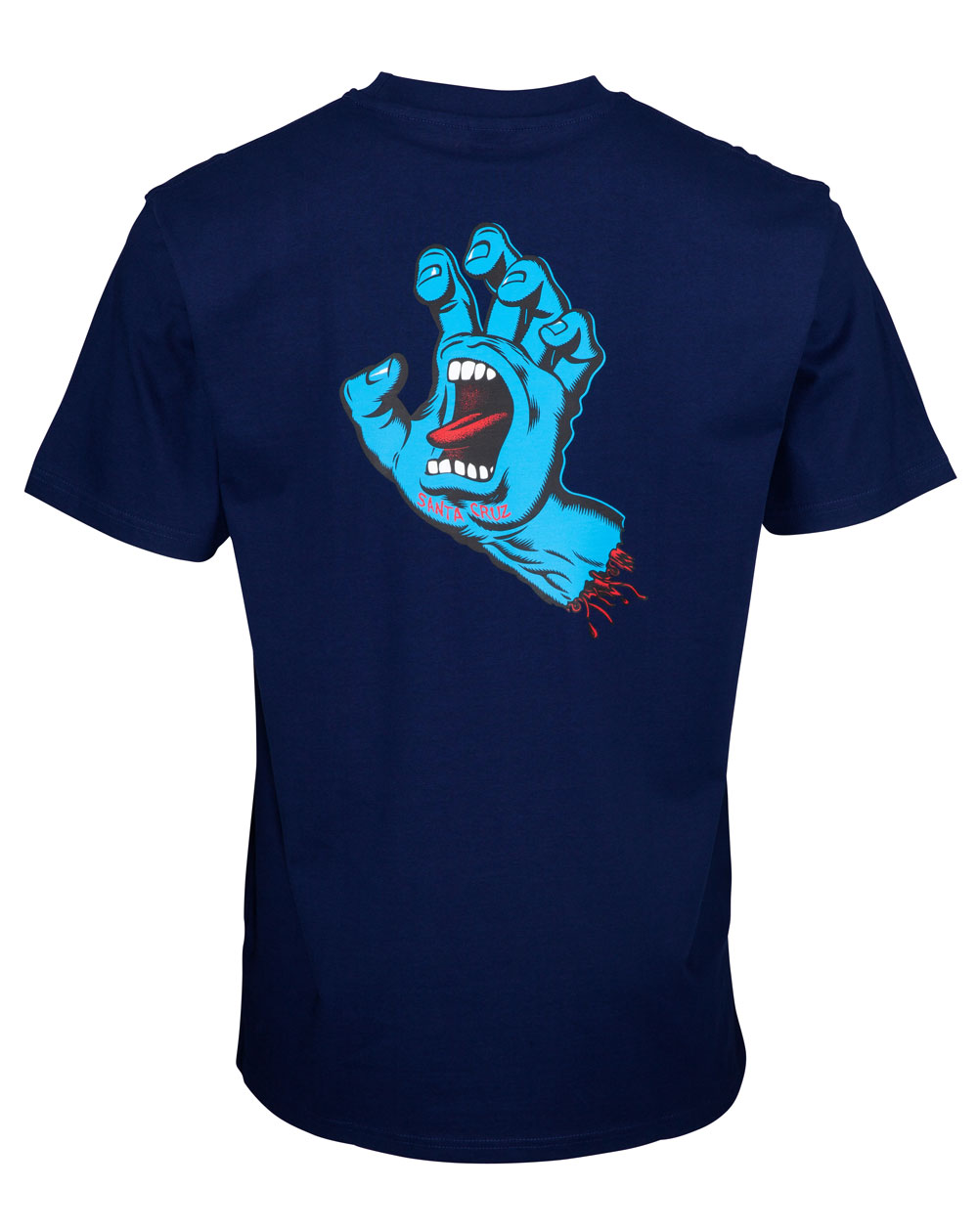 Santa Cruz Men's T-Shirt Screaming Hand Chest Dark Navy
