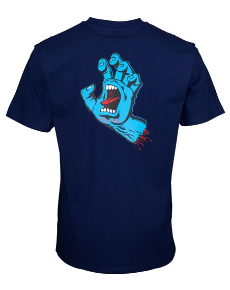 Santa Cruz Screaming Hand Chest T-Shirt Uomo Dark Navy