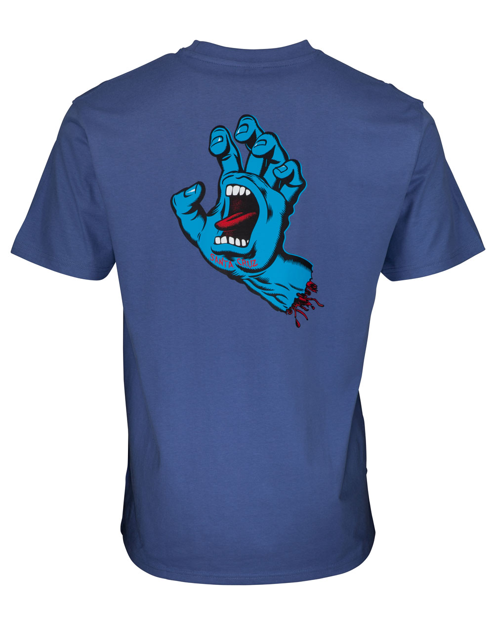 Santa Cruz Men's T-Shirt Screaming Hand Chest Washed Navy