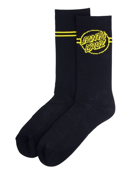 Santa Cruz Opus Dot Stripe Socquettes Homme Black/Yellow