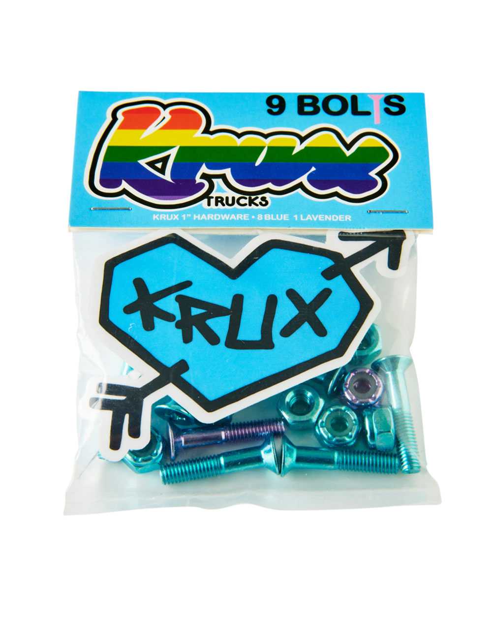 Krux Krome 1" Phillips Skateboard Hardware Set Blue/Lavendar