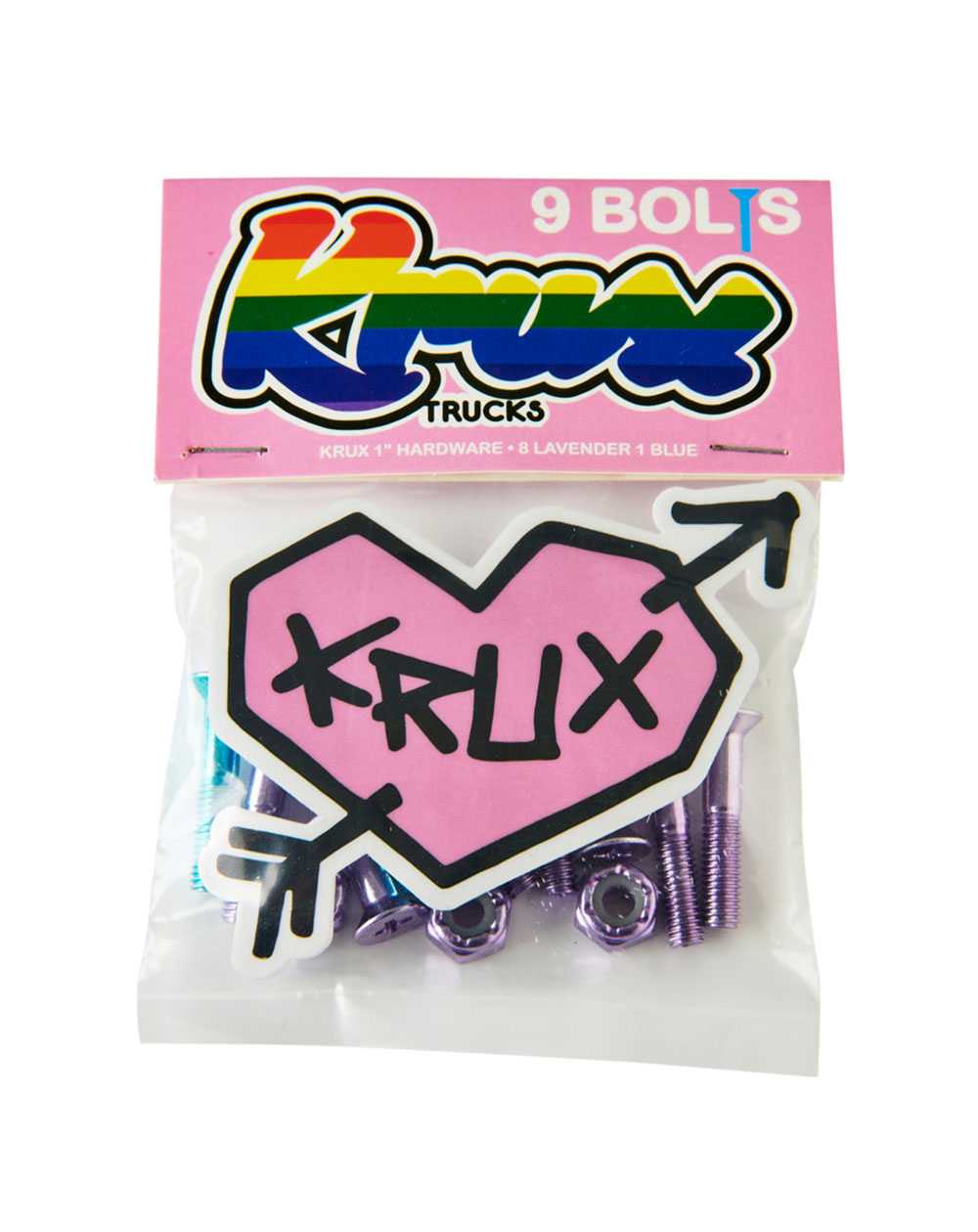 Krux Krome 1" Phillips Skateboard Hardware Set Lavendar/Blue