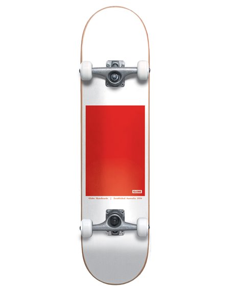 Globe Skateboard G0 Block Serif 8" White/Red