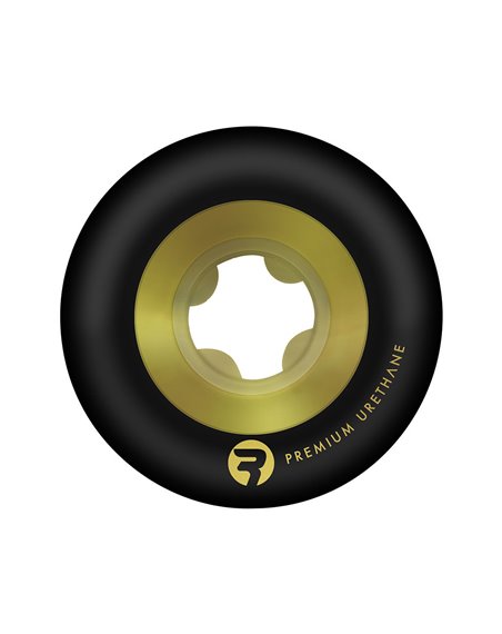 Ricta Chrome Core 53mm 99A Skateboard Wheels Black/Gold pack of 4
