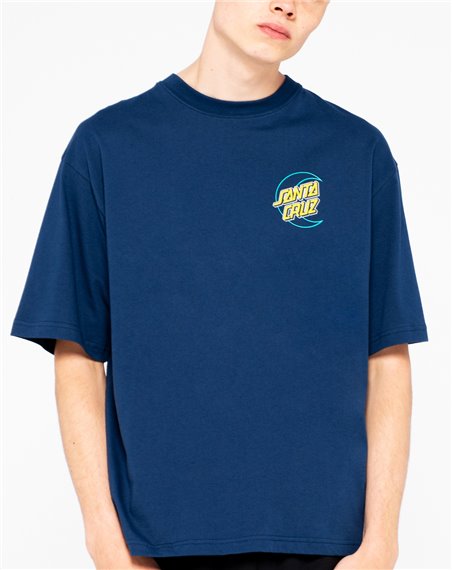 Santa Cruz Men's T-Shirt Empty Moon Dot Dark Navy