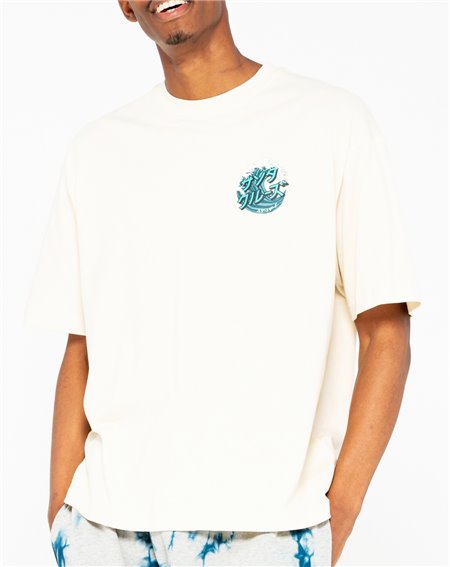 Santa Cruz Japanese Wave Dot T-Shirt Uomo Off White