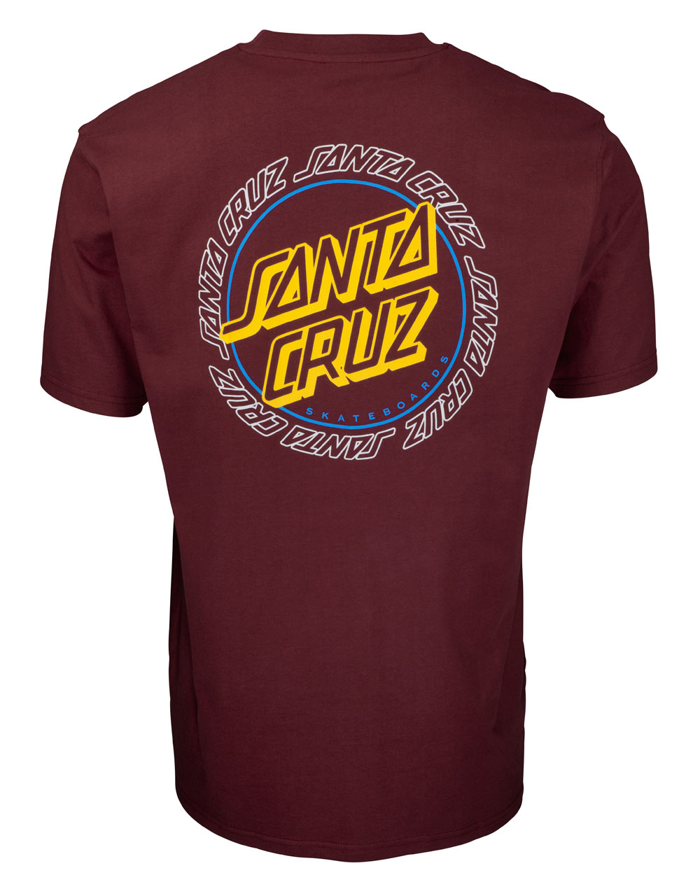 Santa Cruz Men's T-Shirt Hollow Ring Dot Burgundy