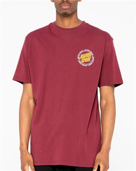 Santa Cruz Hollow Ring Dot T-Shirt Uomo Burgundy
