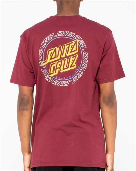 Santa Cruz Hollow Ring Dot T-Shirt Uomo Burgundy