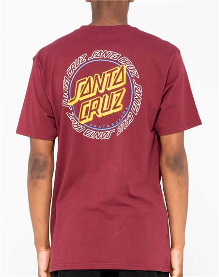 Santa Cruz Men's T-Shirt Hollow Ring Dot Burgundy