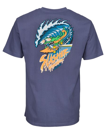Santa Cruz Men's T-Shirt Wave Slasher Vintage Navy