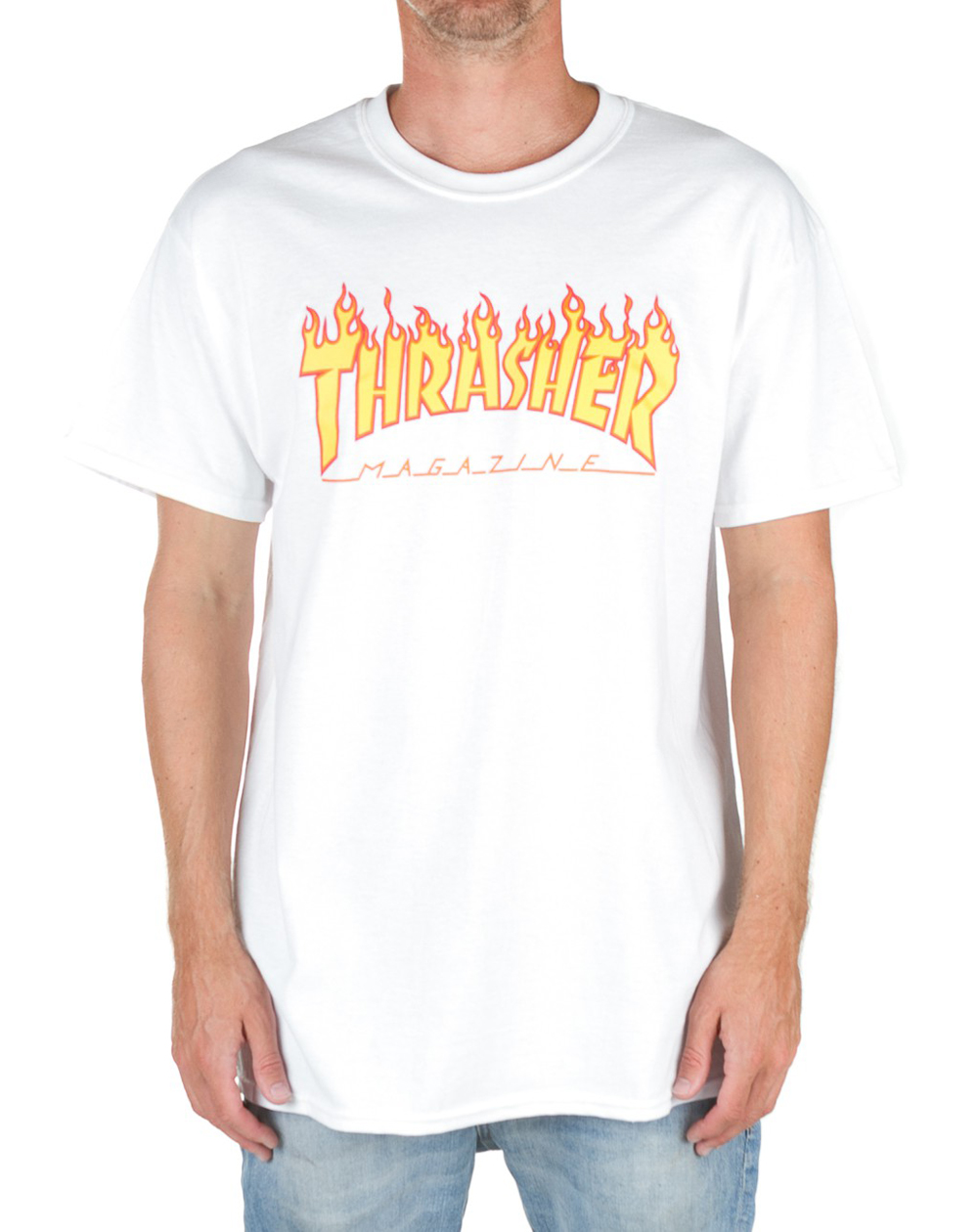 Thrasher Flame Camiseta para Hombre White