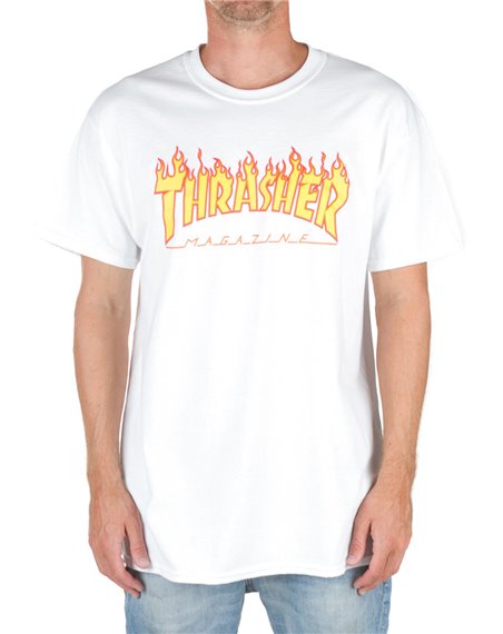 Thrasher Flame Camiseta para Homem White