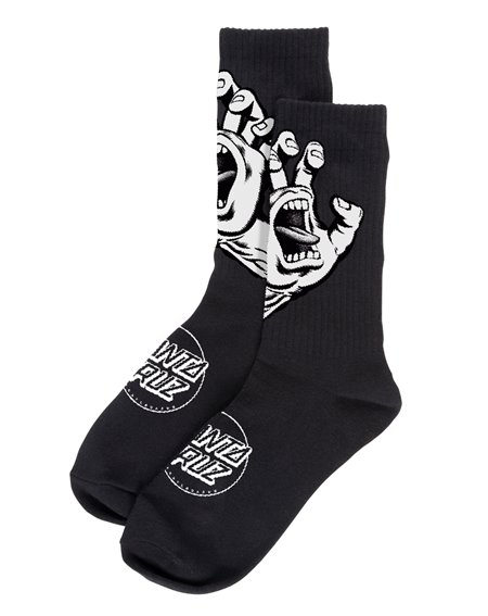 Santa Cruz Men's Socks Screaming Hands Mono Black