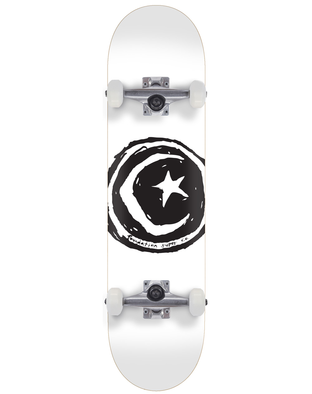 Foundation Skateboard Star & Moon 7.75" White