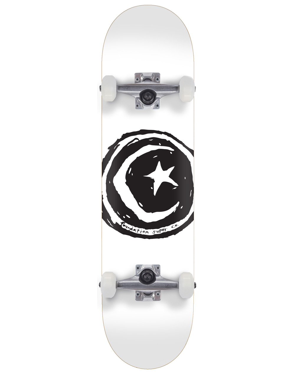 Foundation Star & Moon 7.75" Complete Skateboard White