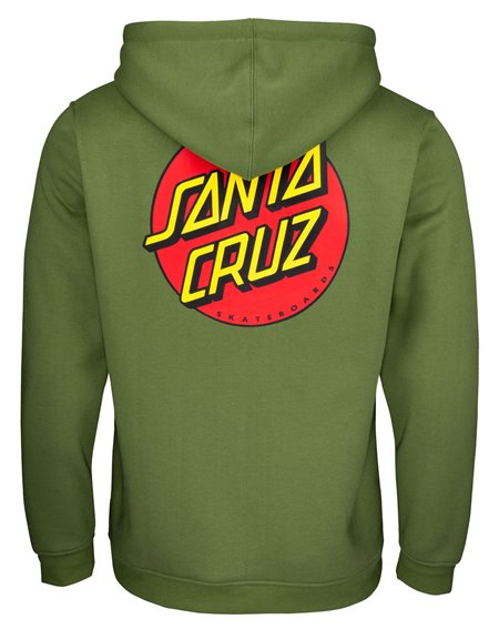 Santa Cruz Classic Dot Moleton com Capuz com Zíper para Homem Dill Green