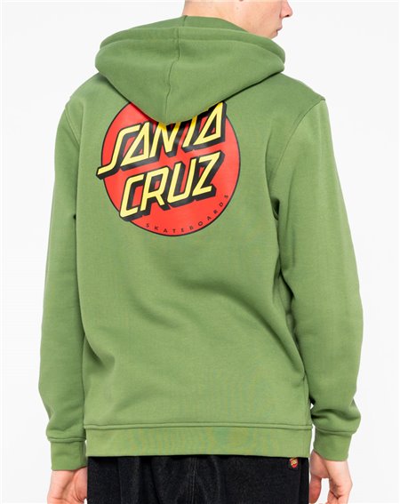 Santa Cruz Classic Dot Felpa con Cappuccio Zip Uomo Dill Green