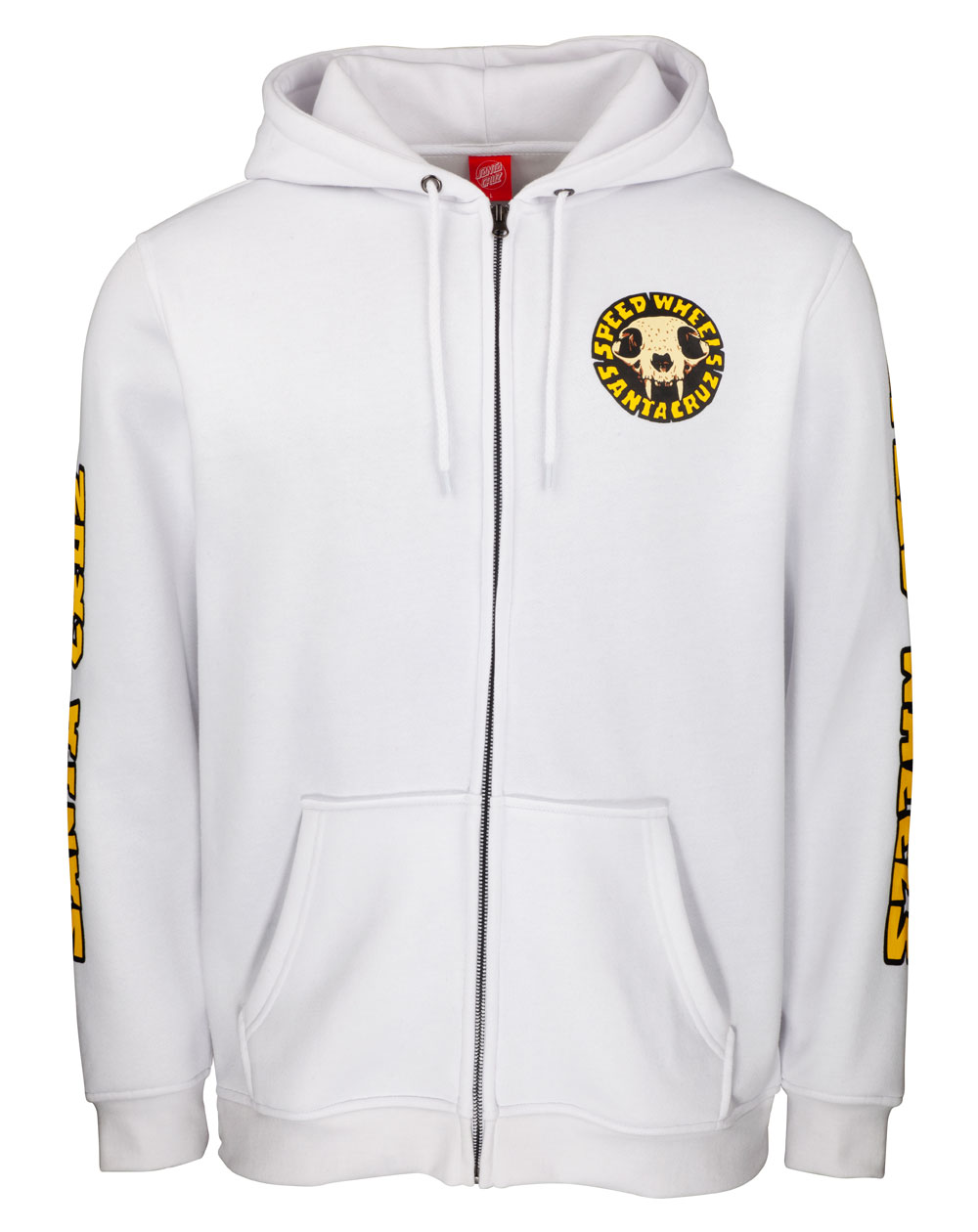 Santa Cruz Men's Full Zip Hoodie SW Skull White