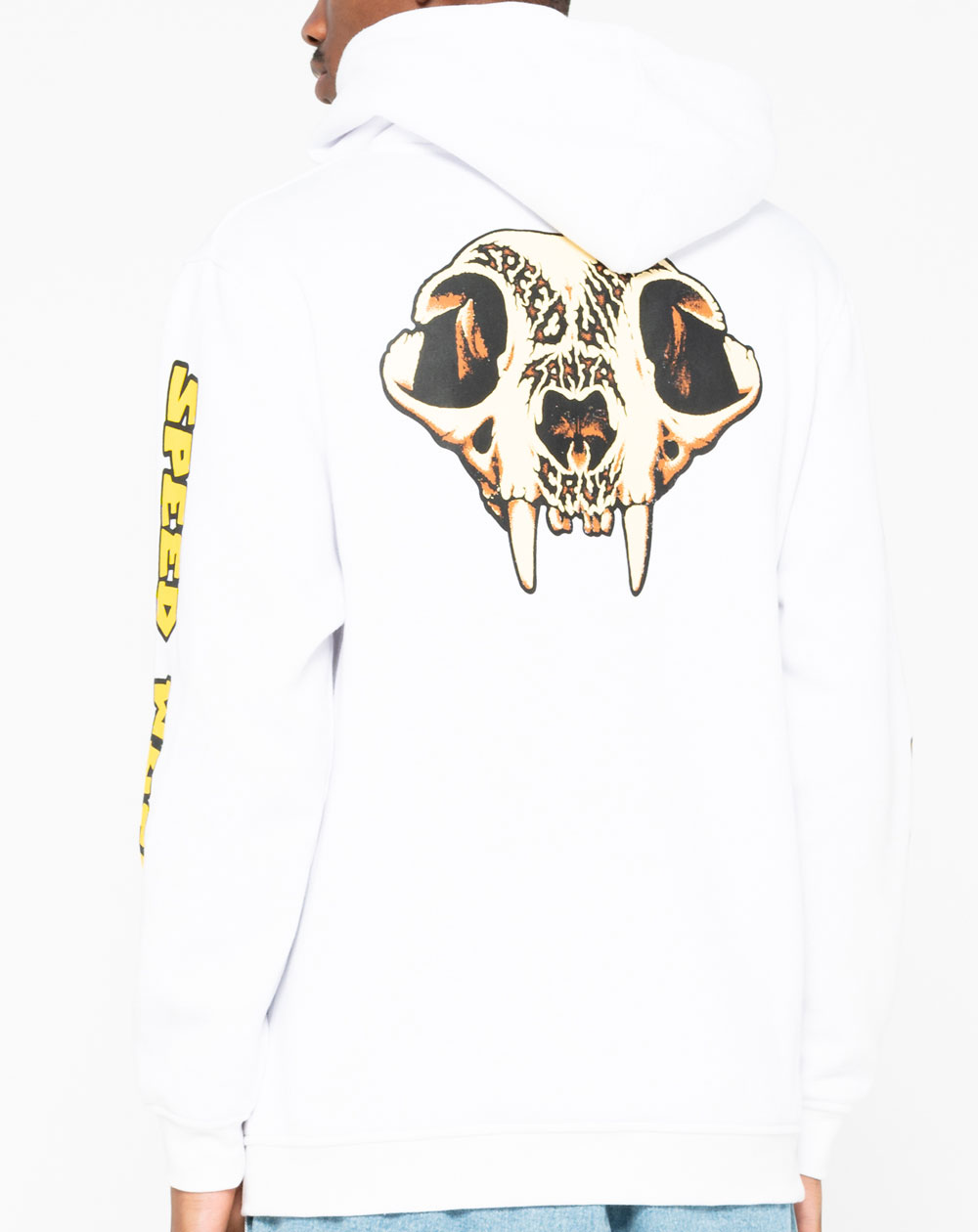 Santa Cruz SW Skull Felpa con Cappuccio Zip Uomo White