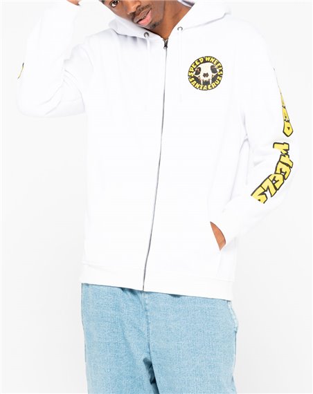 Santa Cruz SW Skull Sweat à Capuche Zippée Homme White
