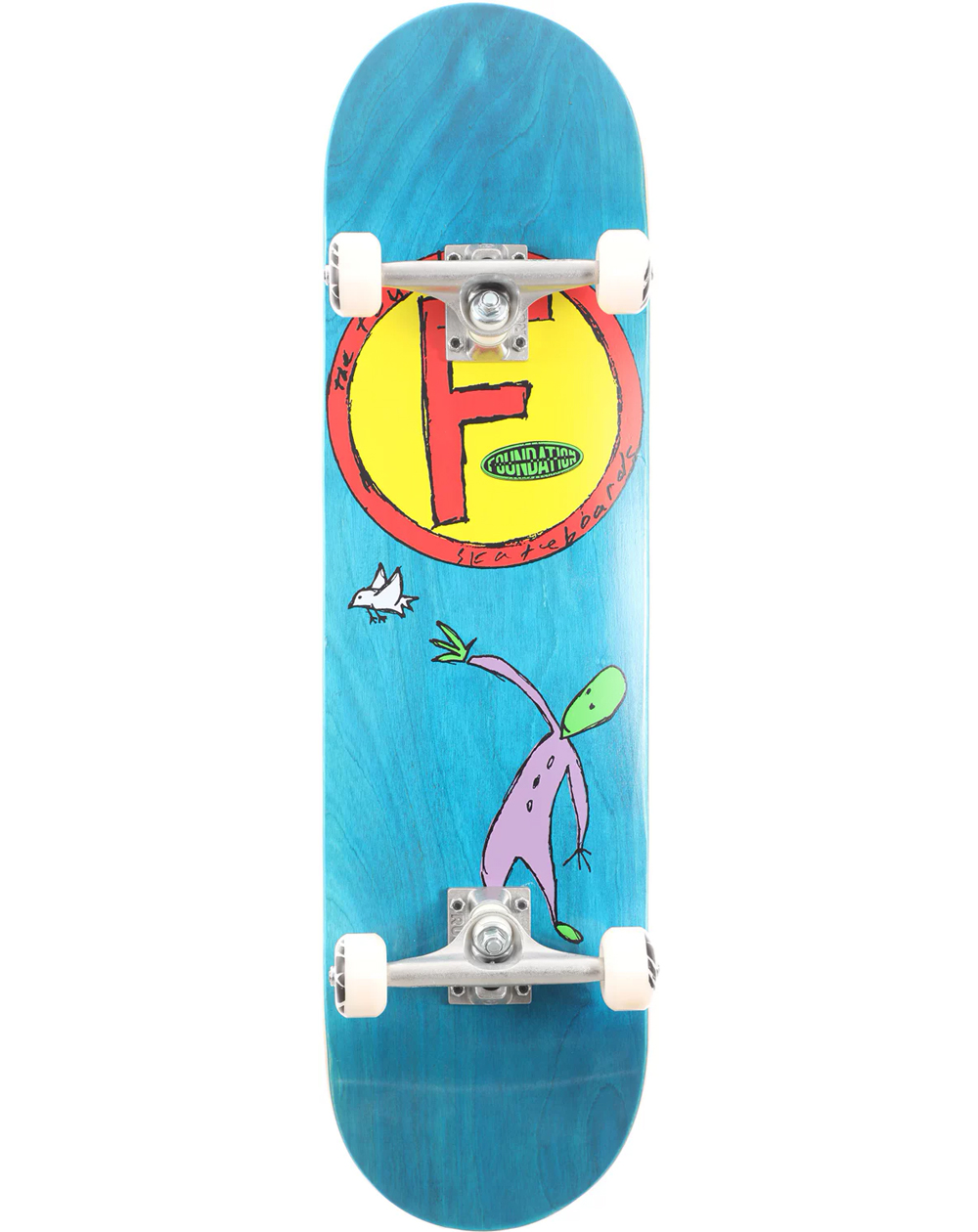 Foundation Circle F Bird 8.5" Complete Skateboard Turquoise