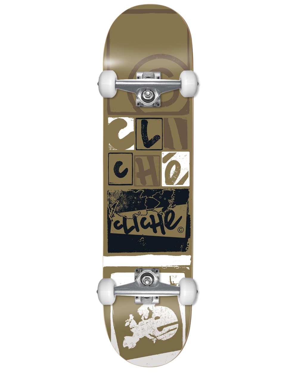 Cliché Letter Press 7.75" Complete Skateboard Gold