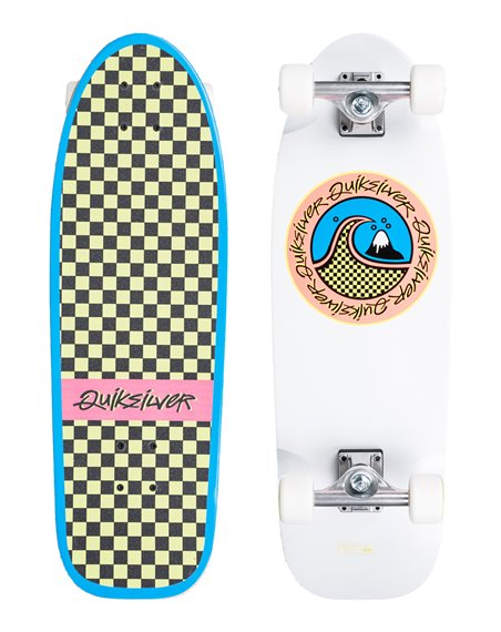 Quiksilver Skateboard Cruiser Bubble Wave 28" White