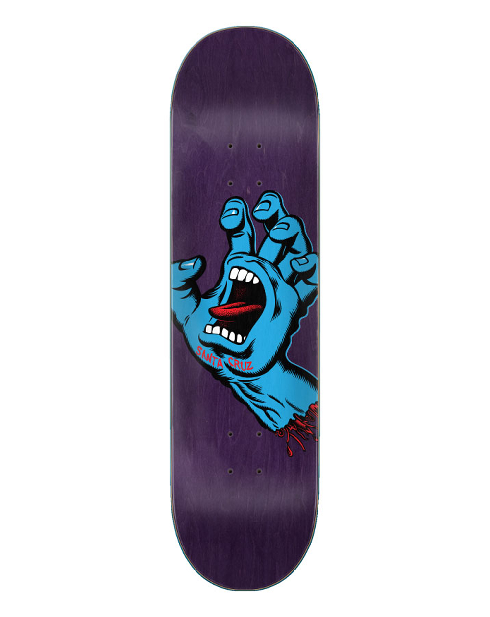 Santa Cruz Shape Skate Screaming Hand 8.375" Purple