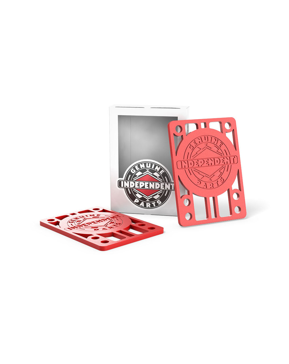 Independent Genuine 1/8-inch Skateboard Baseplates Red 2 er Pack