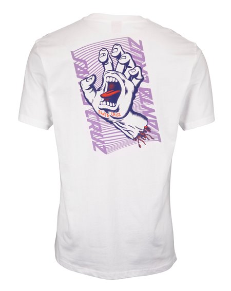 Santa Cruz Men's T-Shirt Split Strip Hand White