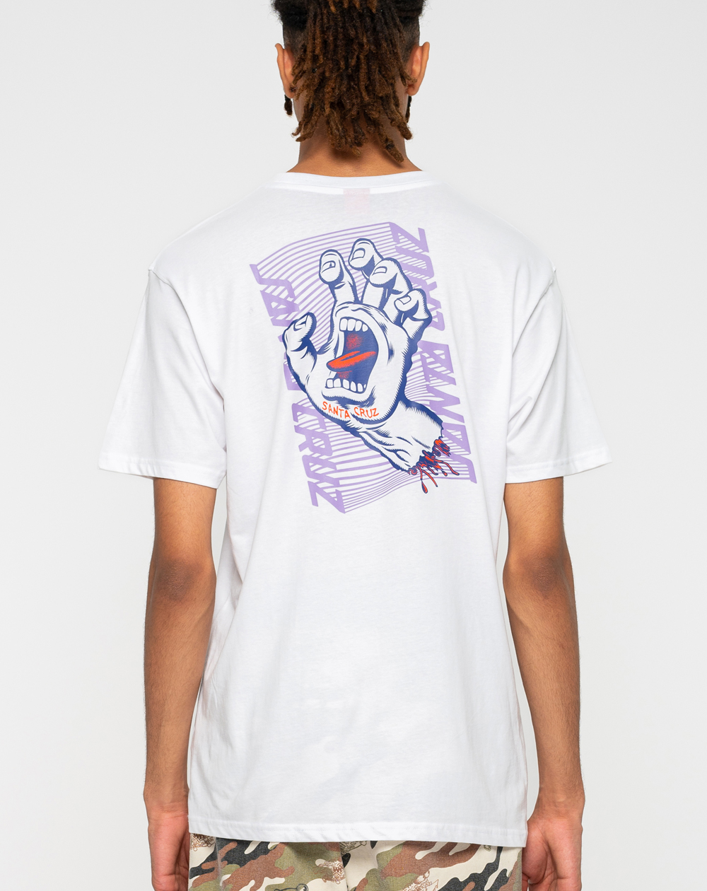 Santa Cruz Herren T-Shirt Split Strip Hand White