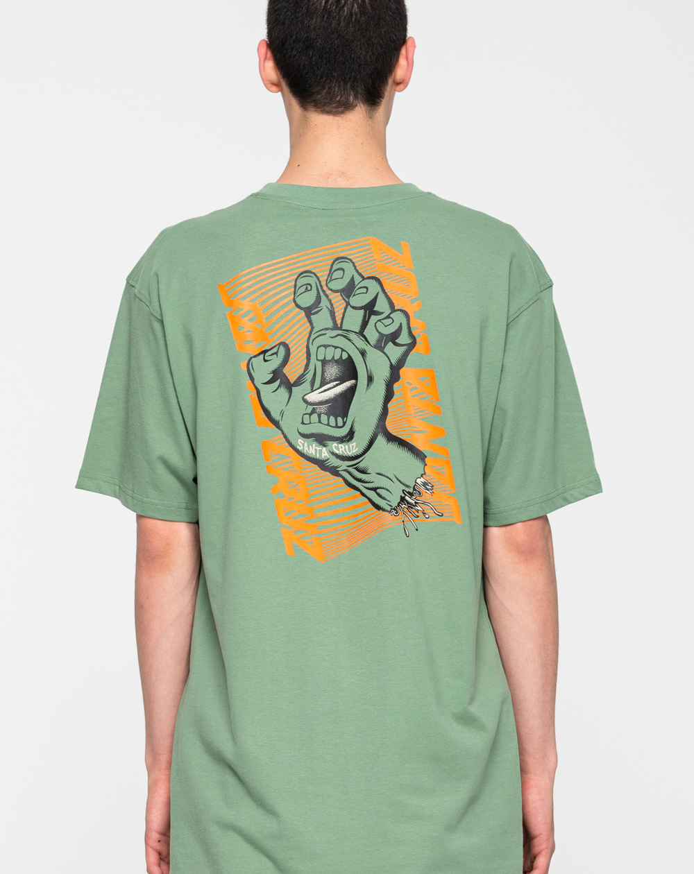 Santa Cruz Split Strip Hand Camiseta para Homem Vintage Ivy