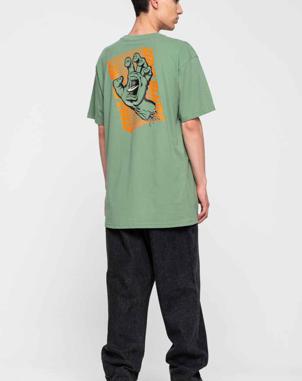 Santa Cruz Split Strip Hand Camiseta para Homem Vintage Ivy