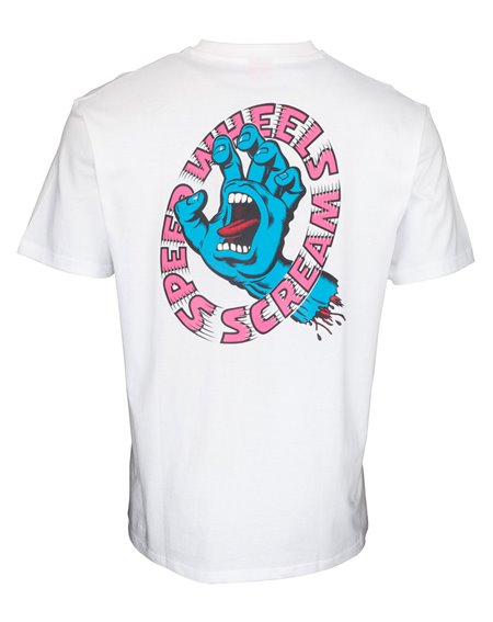 Santa Cruz Speed Wheels Scream Camiseta para Homem White