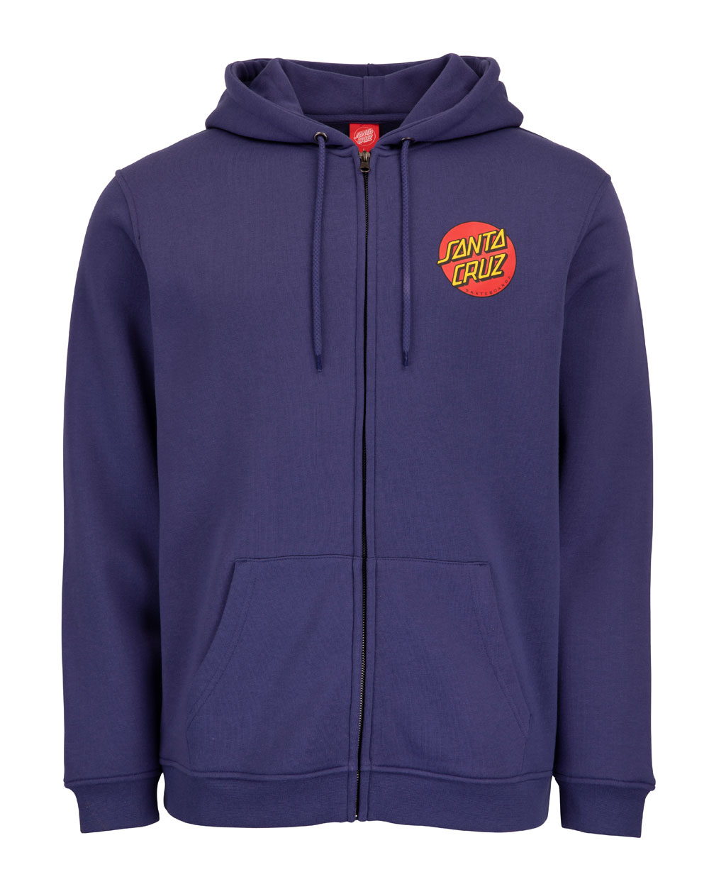 Santa Cruz Classic Dot Moleton com Capuz com Zíper para Homem Navy Blue