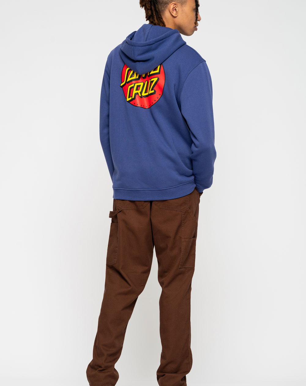 Santa Cruz Men's Full Zip Hoodie Classic Dot Navy Blue