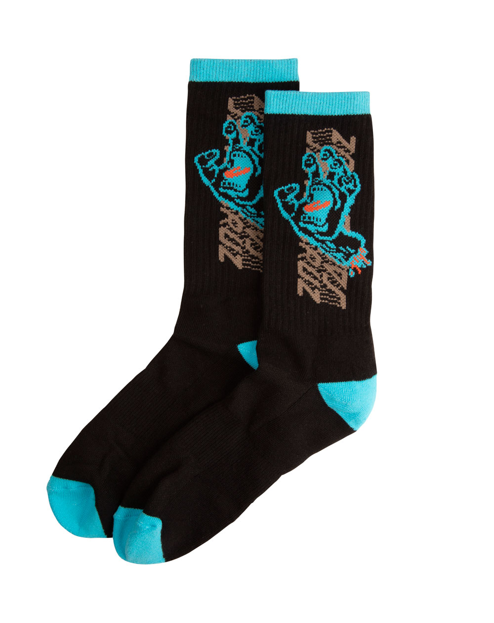 Santa Cruz Men's Socks Split Strip Hand Black