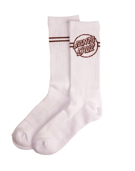 Santa Cruz Men's Socks Opus Dot Stripe White/Sepia
